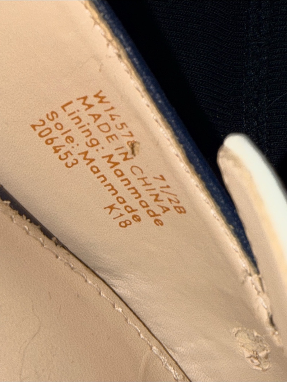 Wilson Navy White and Tan Pointed Loafer Flats - Picture 2 of 6